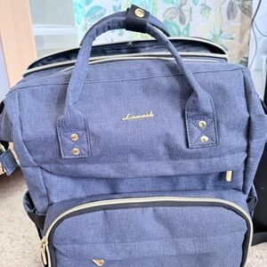 Lavook Blue Backpack with Gold Accents
